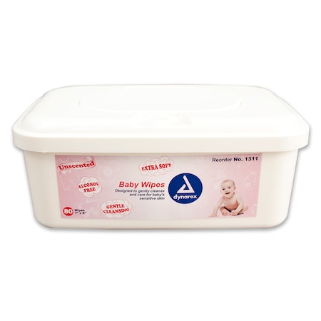 Dynarex Baby wipes unscented tub - 7"x8" 1311